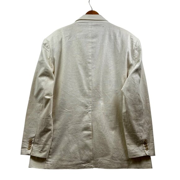 ANDREW FEZZA Men’s‎ Coastal Casual Summerwear Cream Linen Blend Blazer XL - Picture 3 of 11